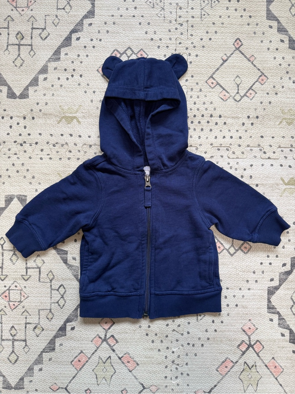 Hanna Andersson Hooded Zip-Up Cotton Sweatshirt with Bear Ears